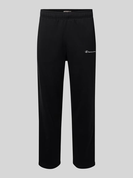 Champion Spodnie dresowe o kroju straight fit z wyhaftowanym logo model ‘Icons’ Czarny 2