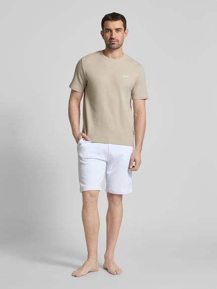 BOSS T-shirt met labelstitching Beige - 1