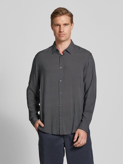 Armani Exchange Regular fit vrijetijdsoverhemd van viscose met knoopsluiting Marineblauw - 4