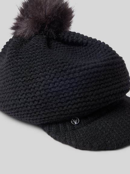 Loevenich Mütze mit Bommel-Schirm Black 2