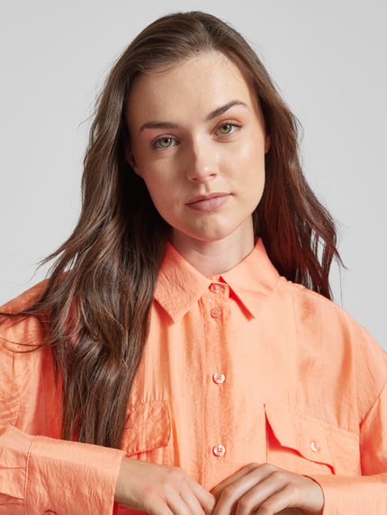 OPUS Bluse mit Brustpattentaschen Modell 'Fastelle' Koralle 3