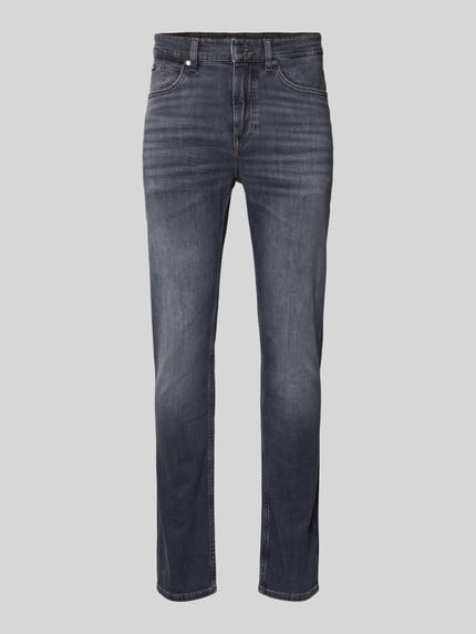 BOSS Jeansy o kroju slim fit z mieszanki bawełny Model 'DELAWARE' Średnioszary 2