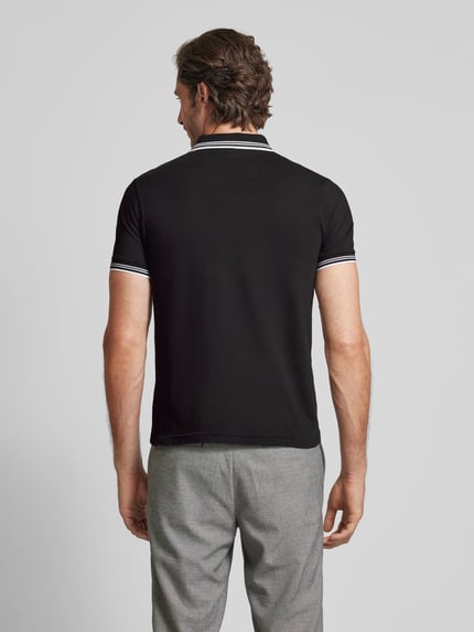 BOSS Green Slim fit poloshirt met labelprint, model 'Paul' Zwart - 5