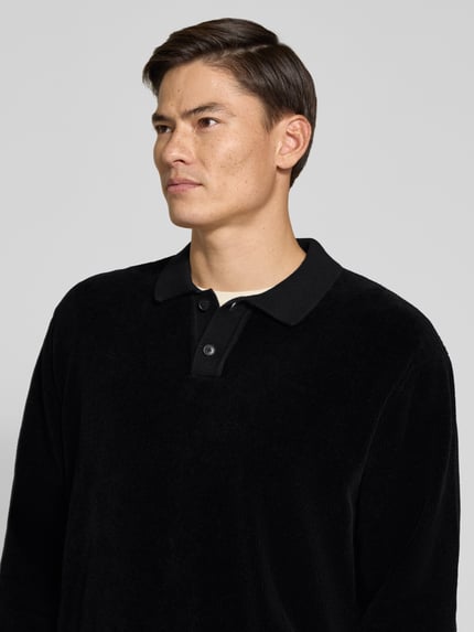BOSS Orange Sweter z kołnierzykiem polo Kipolo Czarny 3