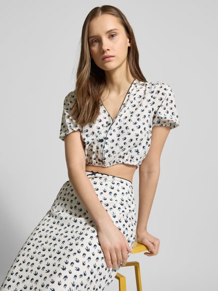 Tommy Jeans Cropped Hemdbluse mit Knopfleiste Offwhite 3