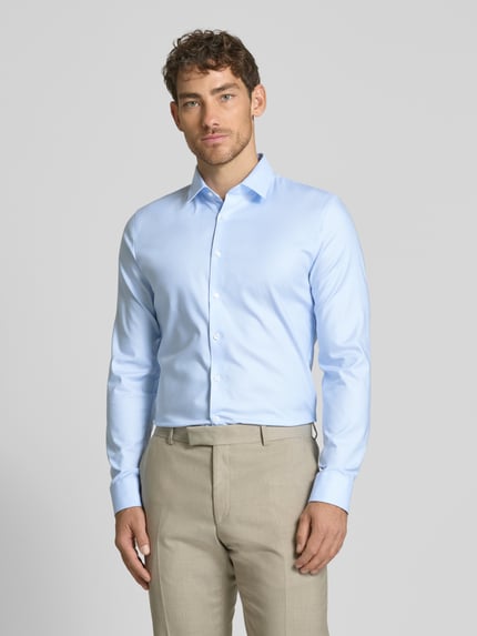 OLYMP No. Six Super slim fit zakelijk overhemd met kentkraag Bleu - 4