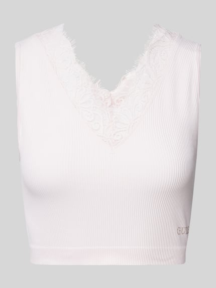 GUESS Crop Top in Ripp-Optik Modell 'RAQUEL' Rosa 2