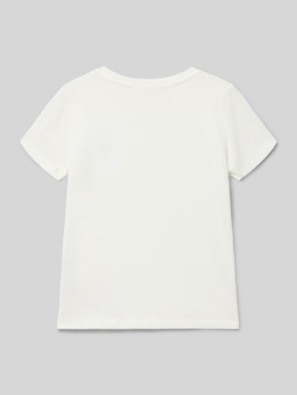Produktfoto, Regular Fit Kinder T-Shirt aus reiner Baumwolle Modell 'VEGA' von Only in Optik: Unifarben, Jersey, Kurzarm, Rückansicht.