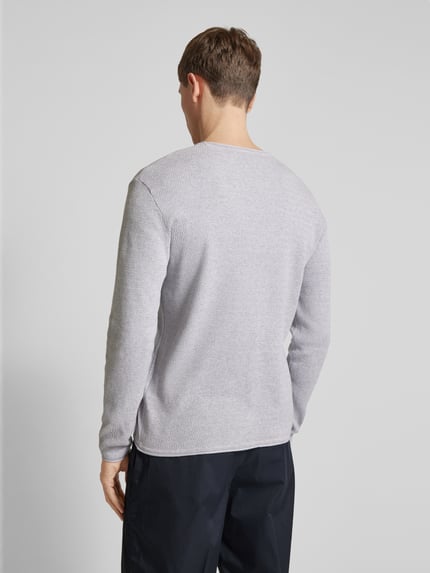 Tom Tailor Denim Regular Fit Strickpullover aus Baumwolle Hellgrau 5
