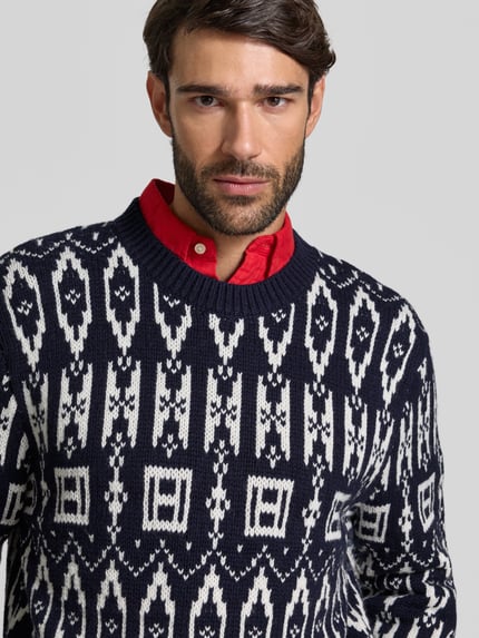 Tommy Hilfiger Relaxed fit gebreide pullover van wolmix Marineblauw - 3