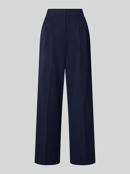 Produktfoto, Wide Leg Hose mit Bügelfalten von Smith and Soul in Dunkelblau, glatte Stoffstruktur, Material-Mix mit Viskose-Anteil.