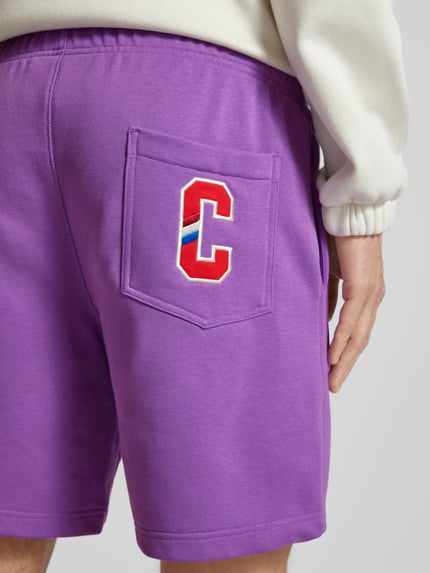 Champion Regular Fit Sweatshorts mit Logo-Badge Lila 3