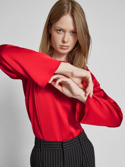 Jake*s Collection Bluzka o kroju oversized z satyny Czerwony 3