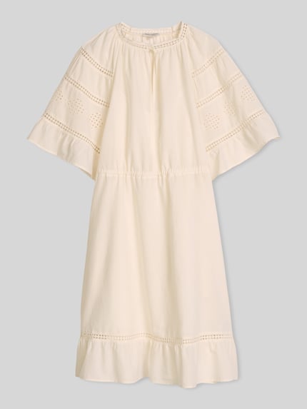 Marc O'Polo Loose Fit Freizeitkleid aus reiner Baumwolle mit Lochstickerei Weiss 2