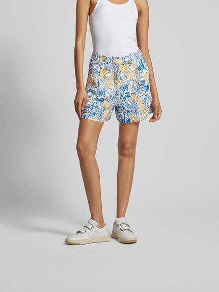 Lala Berlin Short met stolpplooi Bleu gemêleerd - 4