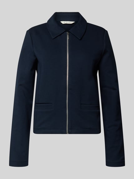 Produktfoto, Regular Fit Kurzblazer aus katoenmix van Tom Tailor in effen kleuren, platte kraag, ritssluiting, lange mouw, zij-steekzakken, materiaalverwerking: ottoman rib.