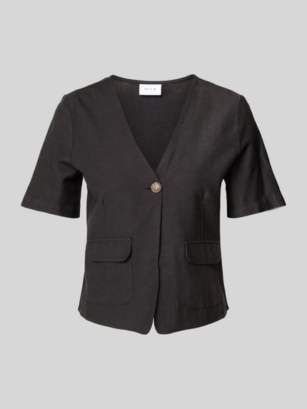 Regular Fit Bluse aus Viskose-Mix mit Leinen-Anteil Shop The Look MANNEQUINE