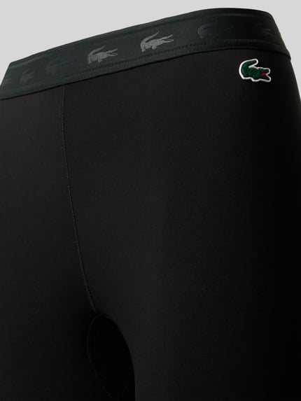 Lacoste Sport legginsy sportowe o kroju slim fit z nadrukiem z logo Czarny 2