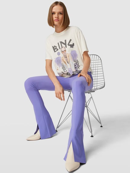 Norma Kamali Legginsy Bootcut z rozcięciem Fioletowy 3
