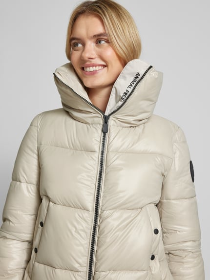 Save The Duck Gewatteerd jack met opstaande kraag, model 'ISLA' Beige - 3