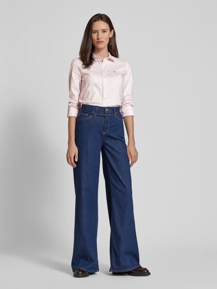 GANT Slim fit overhemdblouse met labelstitching Roze - 1