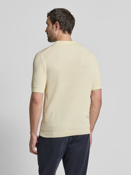 Jake*s Studio Men Regular Fit Poloshirt mit Zopfmuster Offwhite 5
