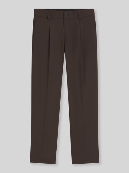 HUGO modern fit pantalon met viscose, model 'Flips251X' Donkerbruin - 2