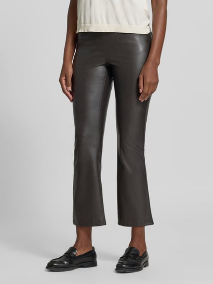 CAMBIO Slim Fit Kunstlederhose in Glattleder-Optik Modell 'FELICE' Dunkelbraun 4
