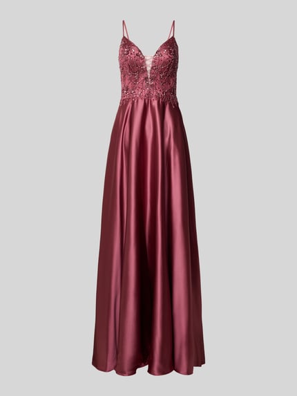 LUXUAR FASHION Avondjurk met hartvormige hals Rood - 2