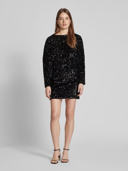 MANGO Minikleid mit Paillettenbesatz Modell 'XASTRO' Black 1