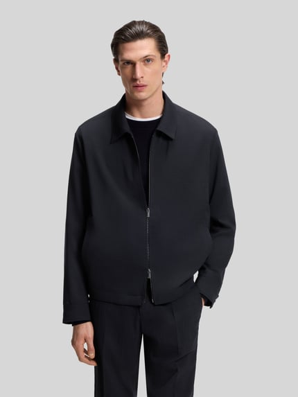 BOSS Bluzon o kroju relaxed fit z mieszanki wełny model 'CARPER' Granatowy 4