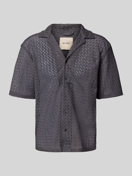 ONLY & SONS Koszula casualowa o kroju relaxed fit z kołnierzem z połami model ‘NOVAK’ Ciemnoszary 2