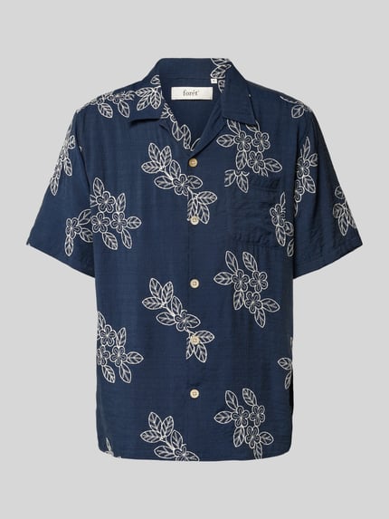 Forét Vrijetijdsoverhemd met knoopsluiting, model 'LEO' Marineblauw - 2