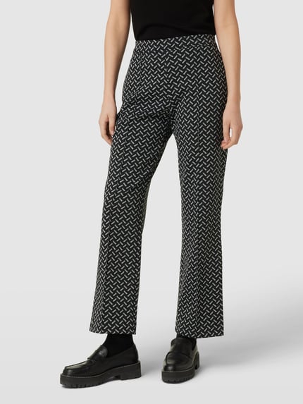 Christian Berg Woman Marlenehose mit Allover-Muster Black 4