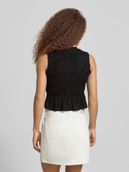 ONLY Regular Fit Blusentop aus Viskose-Leinen-Mix Modell 'GOA' Black 5