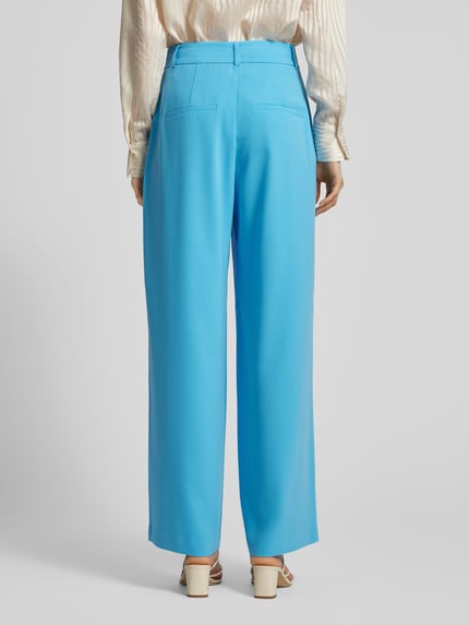 s.Oliver BLACK LABEL Wide leg stoffen broek met bandplooien Lichtblauw - 5