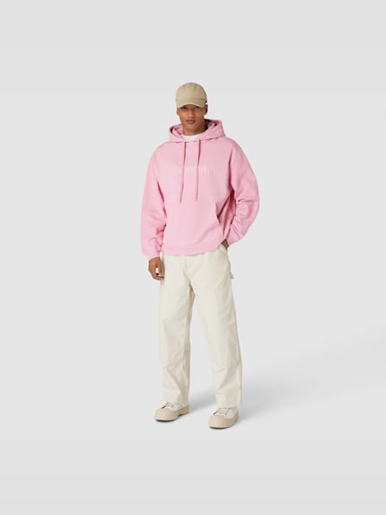 Nanushka Bluza z kapturem o kroju oversized z bawełny Różowy 1