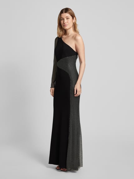 LUXUAR FASHION Sukienka wieczorowa obszyta ozdobnymi kamieniami Czarny 1
