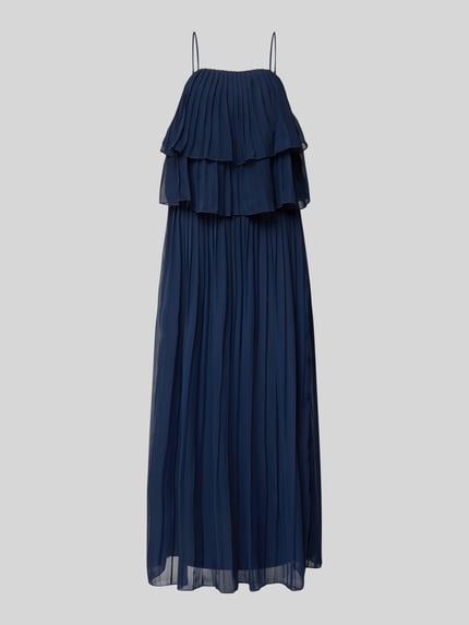 VILA Maxi-jurk met volants, model 'CHIFFON' Marineblauw - 2