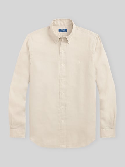 Polo Ralph Lauren Relaxed Fit Freizeithemd aus reinem Leinen Hellgrau 2