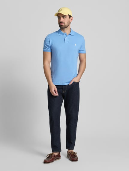Polo Ralph Lauren Custom Slim Fit Poloshirt aus reiner Baumwolle Hellblau 1