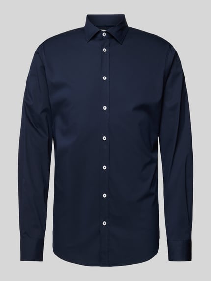 s.Oliver BLACK LABEL Tailored Fit Business-Hemd mit Kentkragen Marine 2