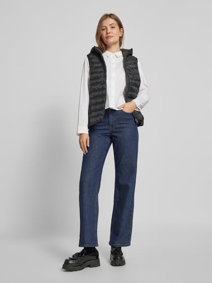 Tommy Hilfiger Kamizelka pikowana z kapturem Czarny 1