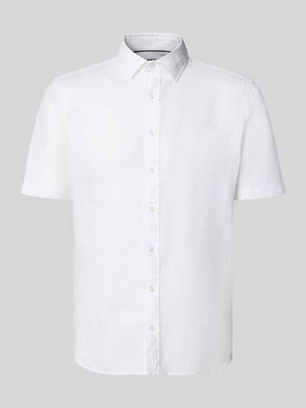 Jake*s Slim Fit Freizeithemd aus Leinen-Mix Weiss 2