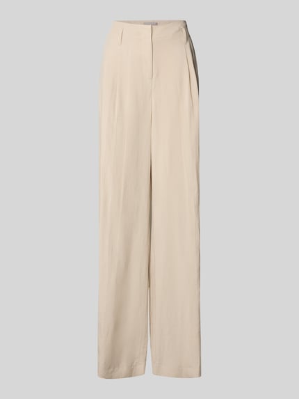 Christian Berg Woman Selection Wide Leg Bundfaltenhose aus Viskose-Leinen-Mix Sand 2
