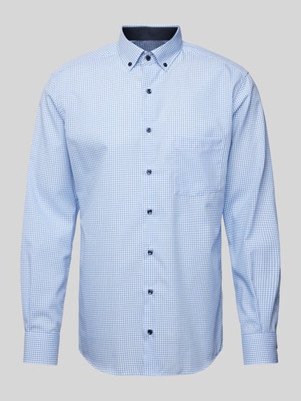 ETERNA Regular Fit Businesshemd mit Karomuster Blau 2
