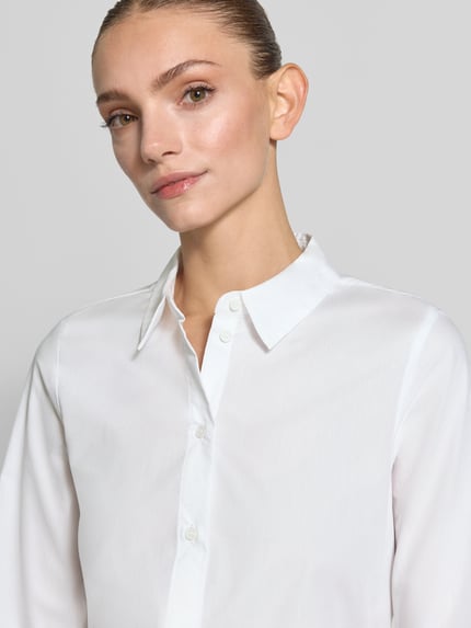 VERO MODA Regular Fit Hemdbluse aus reiner Baumwolle Modell 'ELINA' Weiss 3