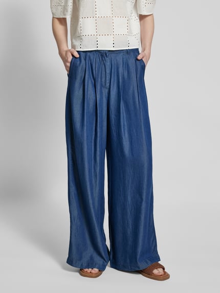 Selected Wide Leg Stoffhose in Denim-Optik Modell 'JANNA' Jeansblau 4