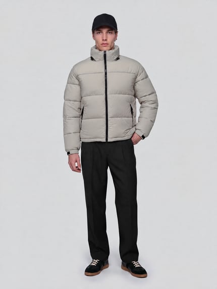 ONLY & SONS Steppjacke mit hohem Stehkragen Modell 'ONSMAVERICK' Sand 1