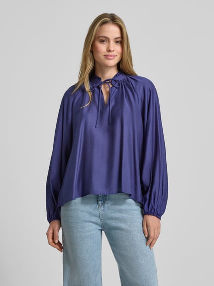 ICHI Regular Fit Bluse mit Schlüsselloch-Ausschnitt Modell 'KARLANI' Violett 4